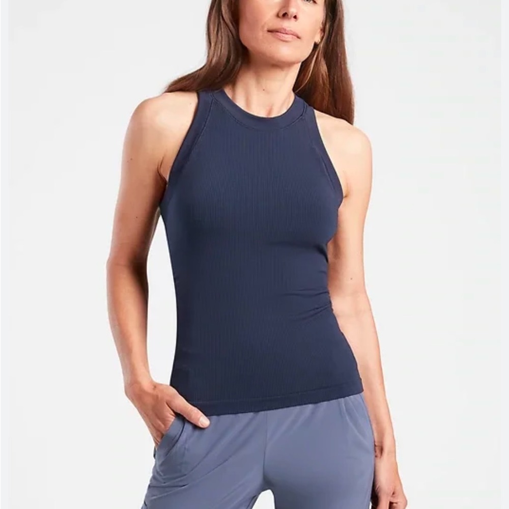 NWT athletic renew racer back tank navy size small